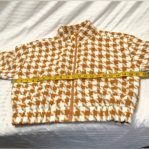 HERSY Gold White Bomber Style Jacket Full Zip Style HJ0019A Size Small - Picture 12 of 16